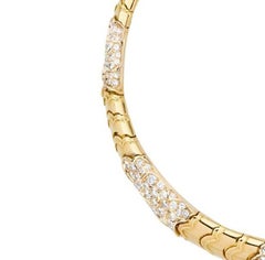 Marina B. 18 Karat Yellow Gold Diamond Choker Necklace