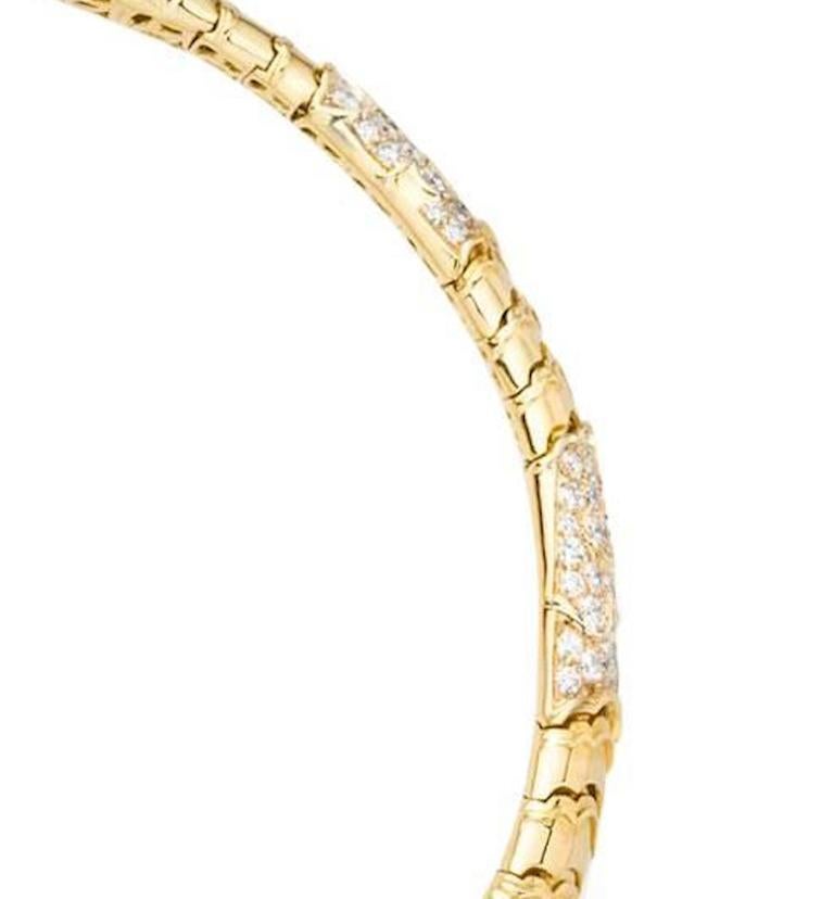 Round Cut Marina B. 18 Karat Yellow Gold Diamond Choker Necklace For Sale
