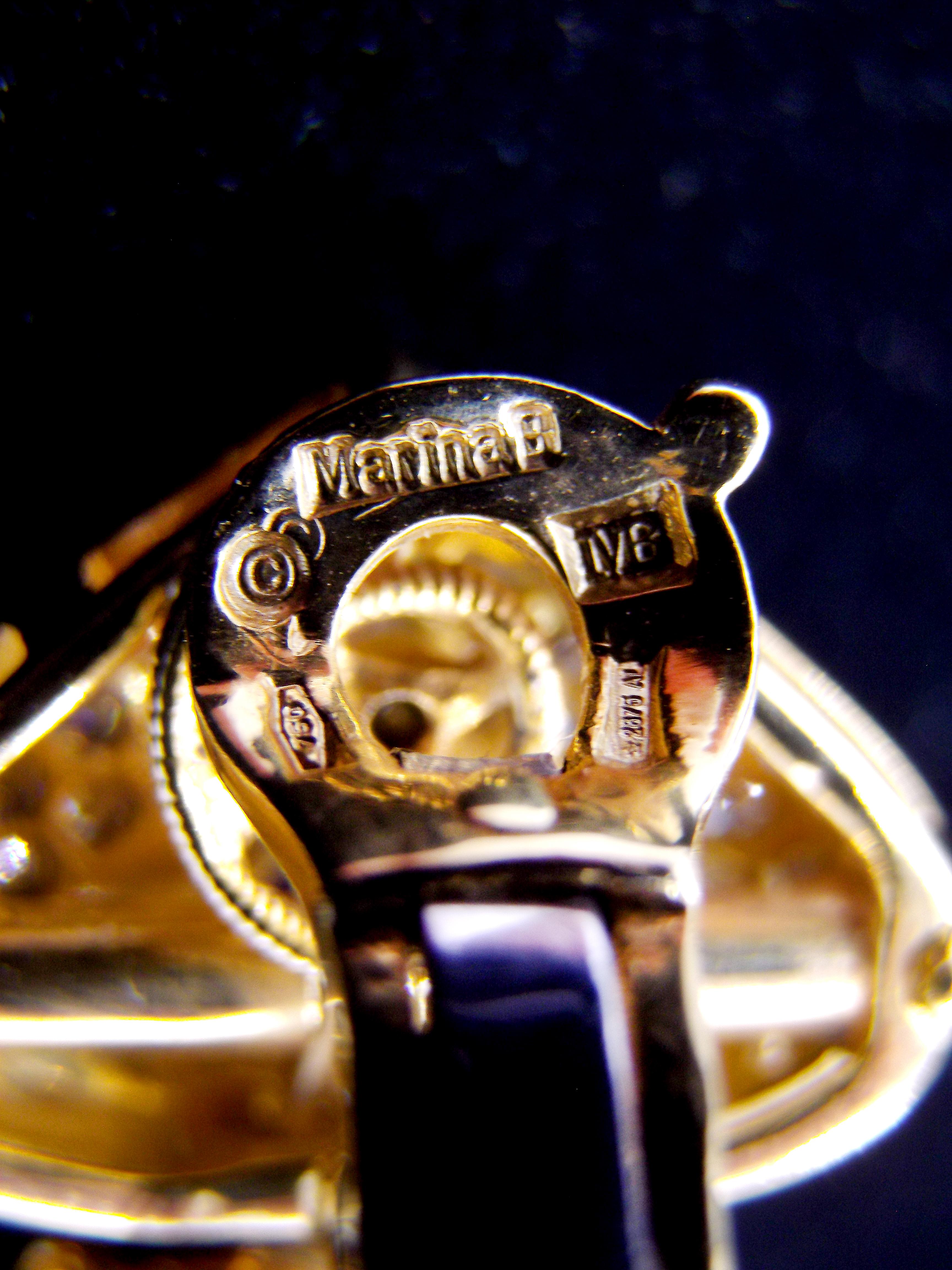 Marina B 18K Gold Diamond Amethyst Onys Interchangeable Multigem Eearrings For Sale 4