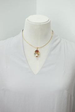 Marina B 18K Gold Diamond Multi-Gemstone Pearl Pendant Necklace