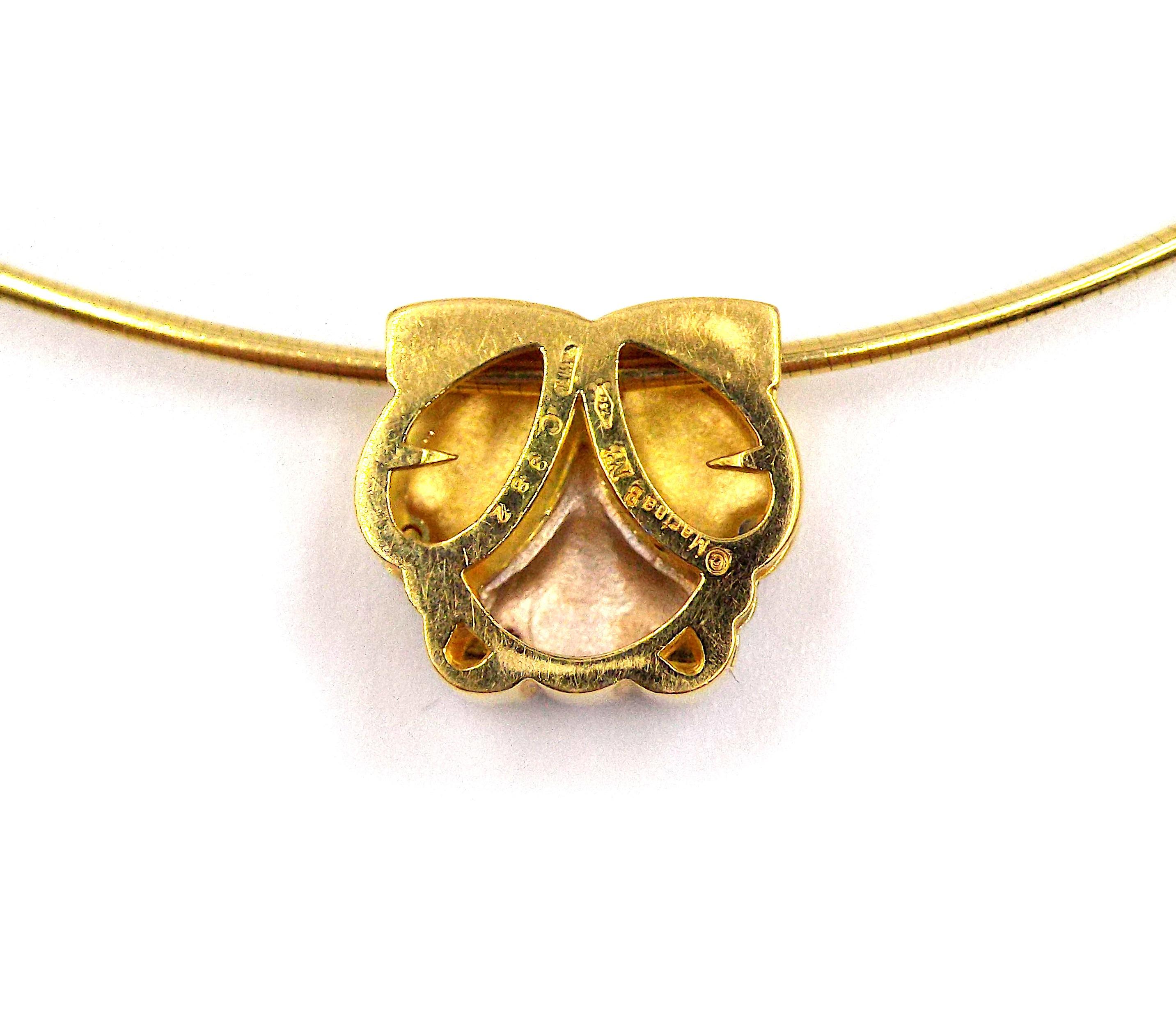 Marina B: 18 Karat Gold Choker-Halskette mit Frosch-Anhänger im Zustand „Gut“ im Angebot in New York, NY