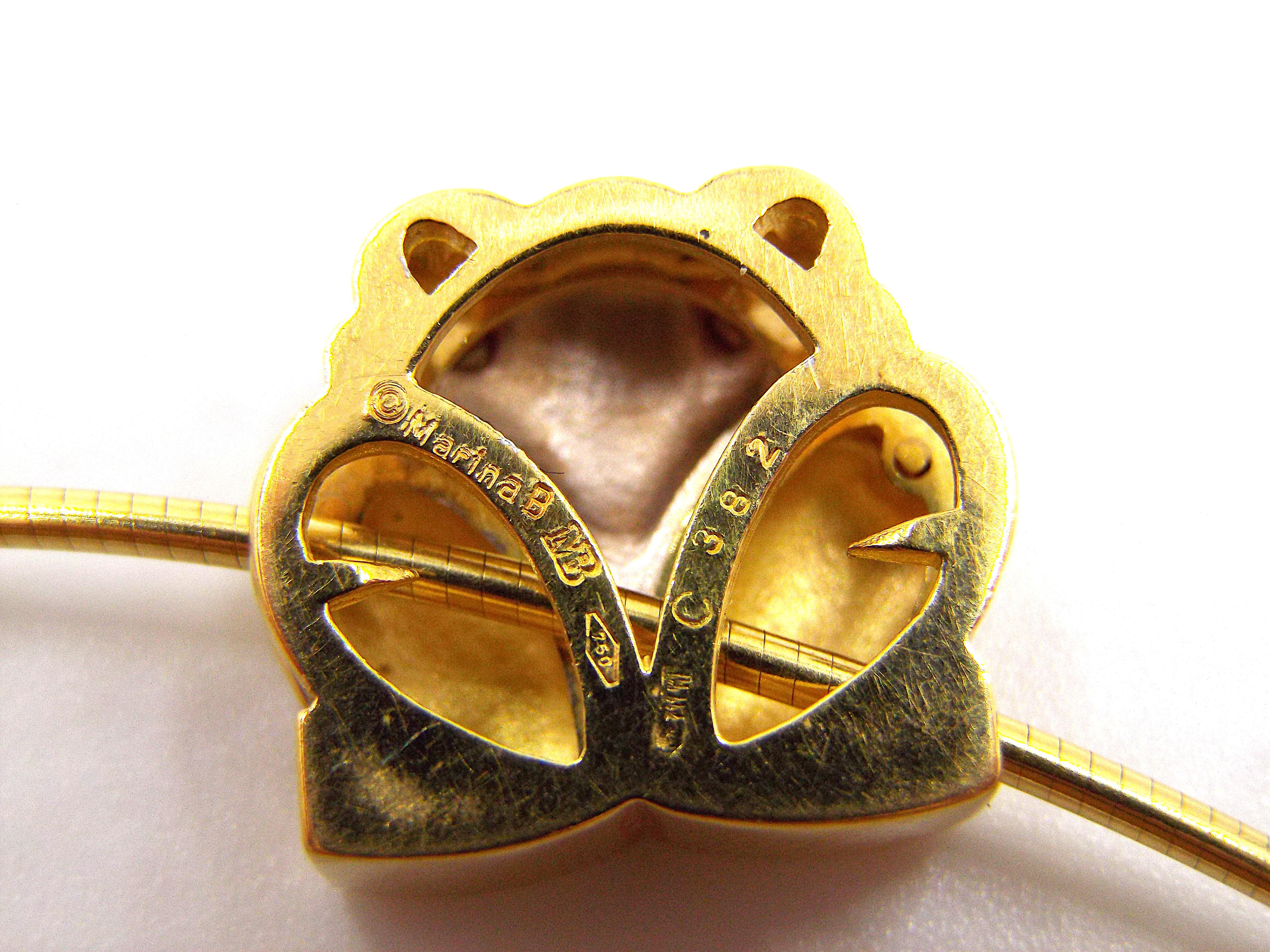 Marina B: 18 Karat Gold Choker-Halskette mit Frosch-Anhänger Damen im Angebot