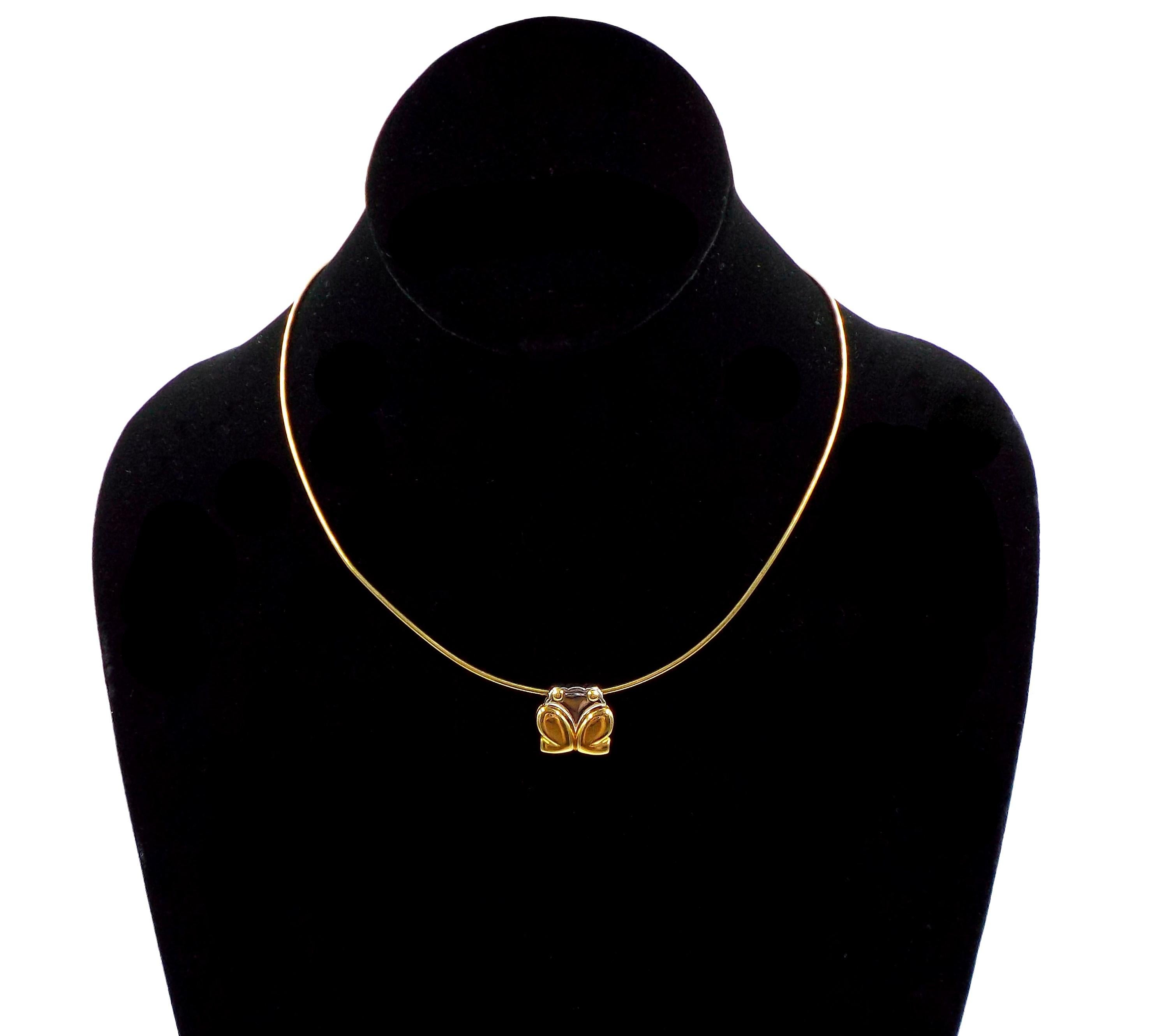 Marina B 18K Gold Frog Pendant Choker Necklace For Sale 2