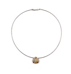 Marina B 18K Gold Ladybug Pendant Choker Necklace