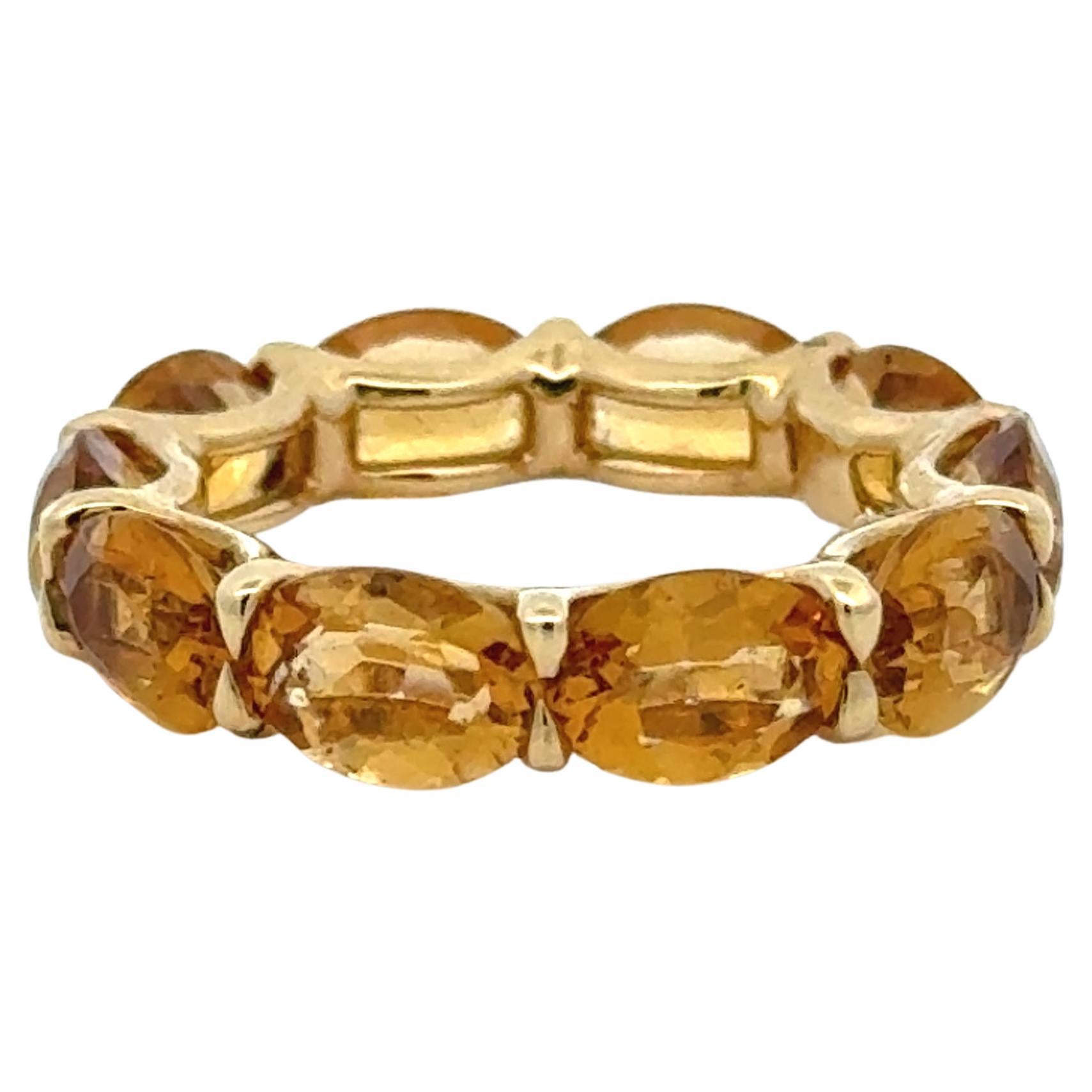 Marina B 18K Yellow Gold and Oval Citrine Eternity Band