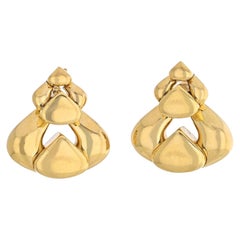 Marina B. 18K Yellow Gold Brushed Finish Door Knockers Earrings