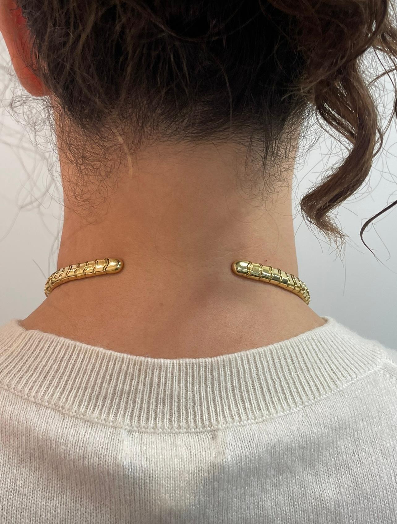 Modern Marina B 18k Yellow Gold Diamond Choker Necklace
