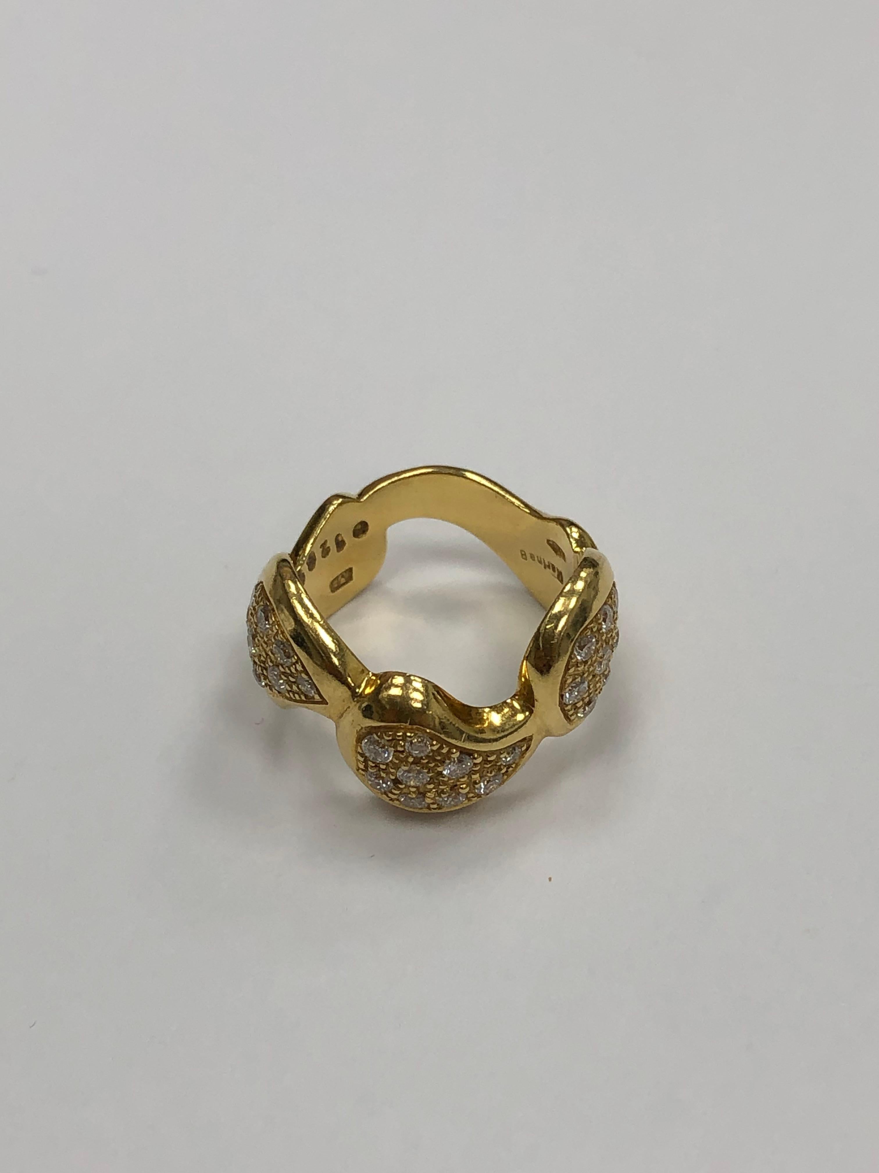 Modern Marina B 18K Yellow Gold Diamond Ring For Sale
