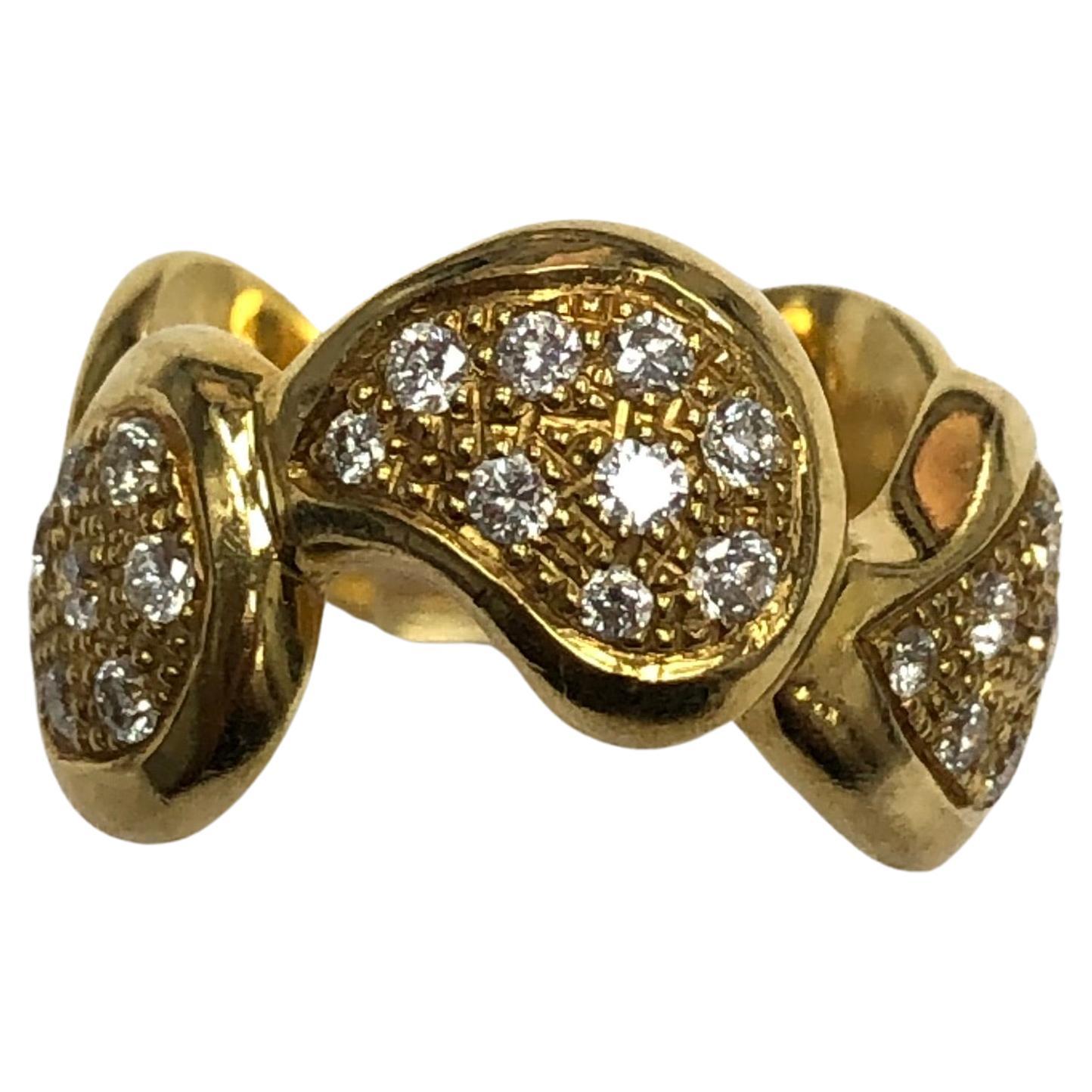 Marina B 18K Yellow Gold Diamond Ring For Sale