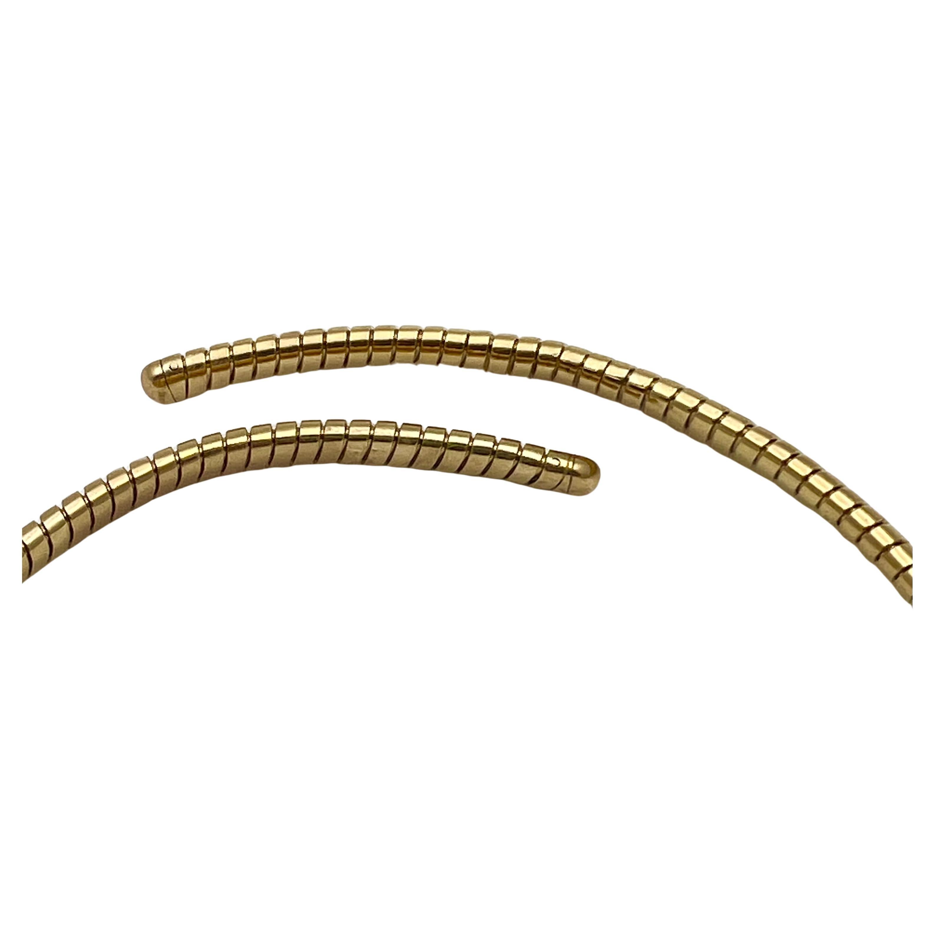 Brilliant Cut Marina B 18k Yellow Gold Diamond Tubogas Collar Necklace