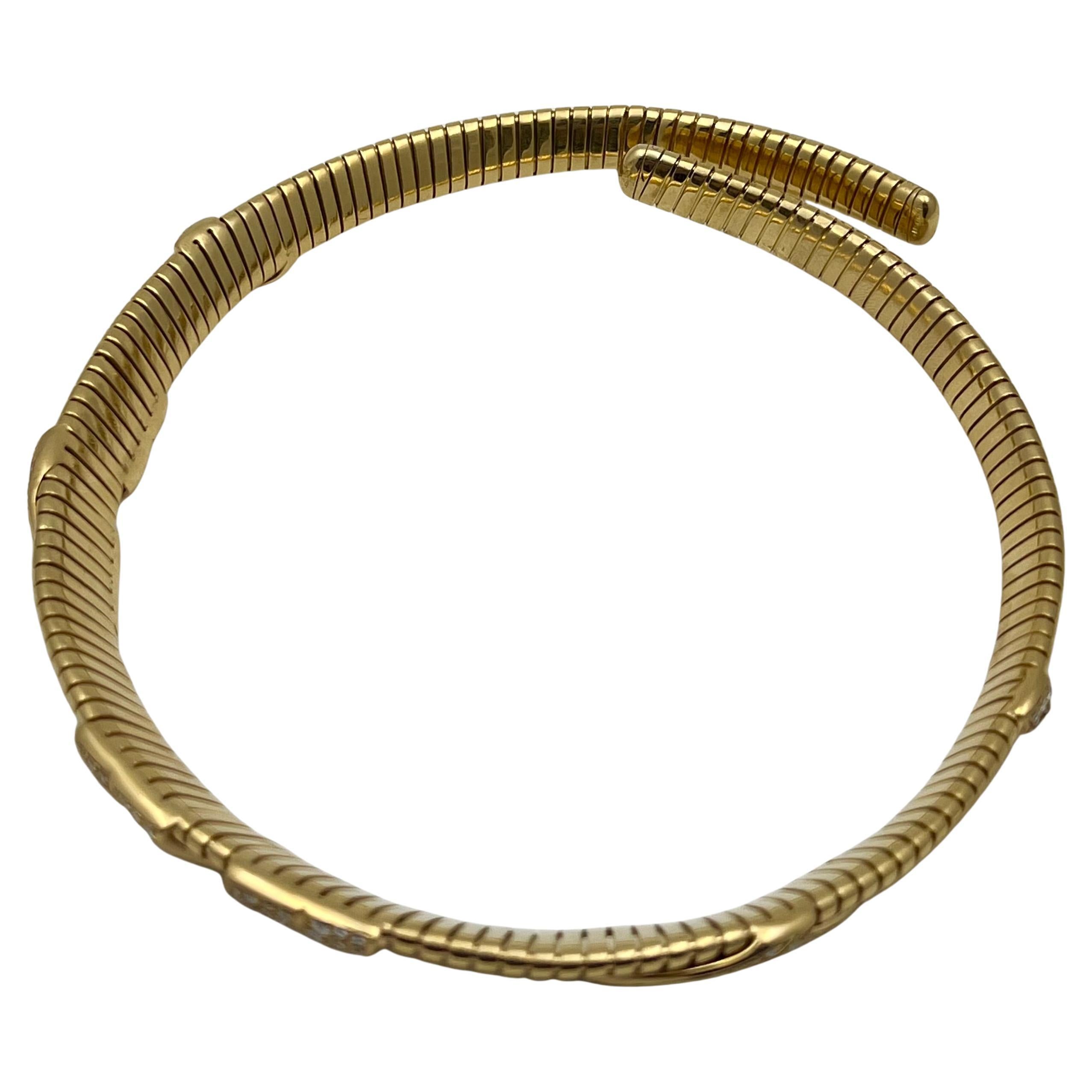 Women's Marina B 18k Yellow Gold Diamond Tubogas Collar Necklace