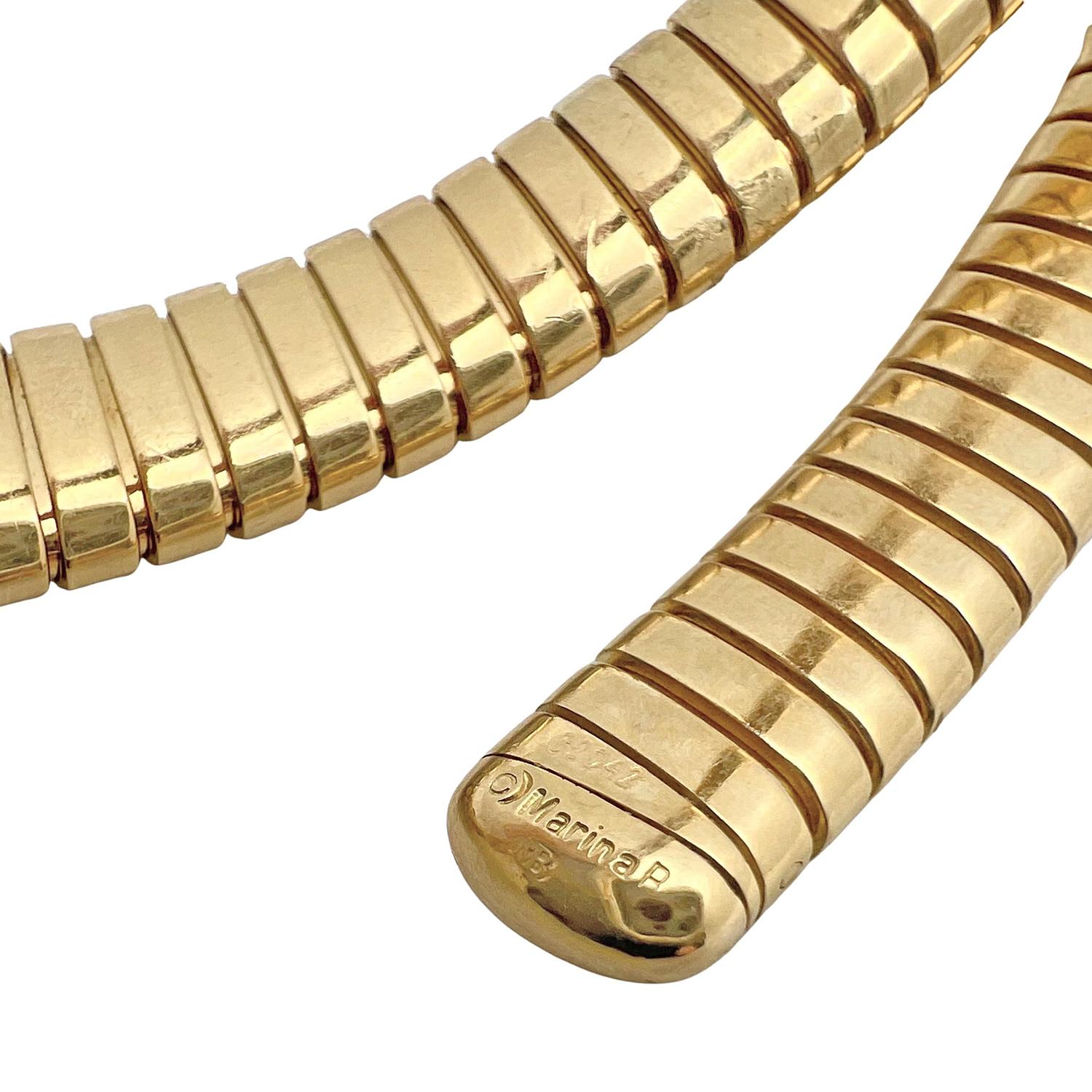 Marina B 18k Yellow Gold Diamond Tubogas Collar Necklace 8