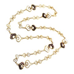 Marina B 18K Yellow Gold Mother of Pearl Diamond Chain Link Necklace