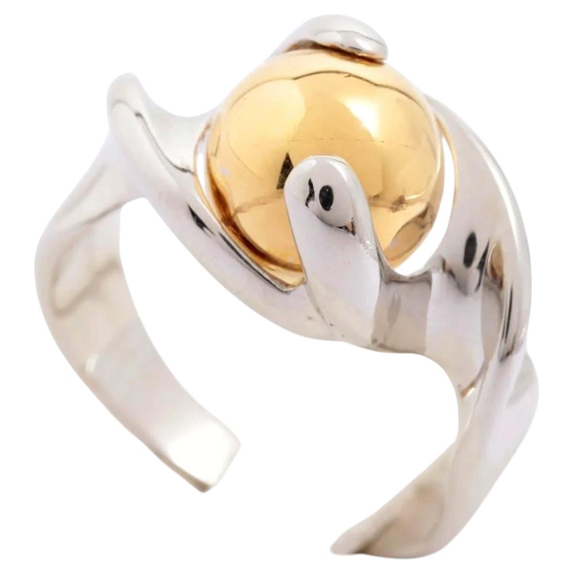 Marina B. 18K Yellow & White Gold Italian Ring For Sale
