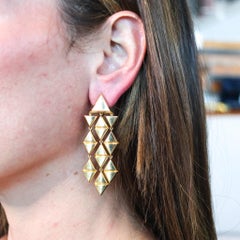 MARINA B. 1978 Milano Triangoli Single dangle Earrings-Pendant 18Kt Yellow Gold