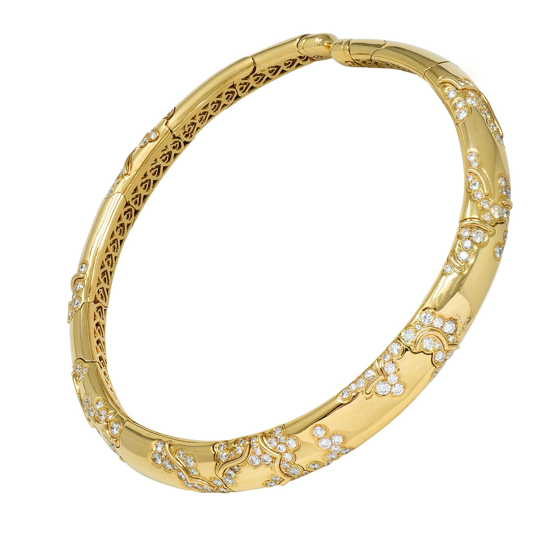 Marina B. 1986 Französisch 7,44 CTW Diamant 18K Gold Vintage Écume Halskette Neklace (Moderne) im Angebot