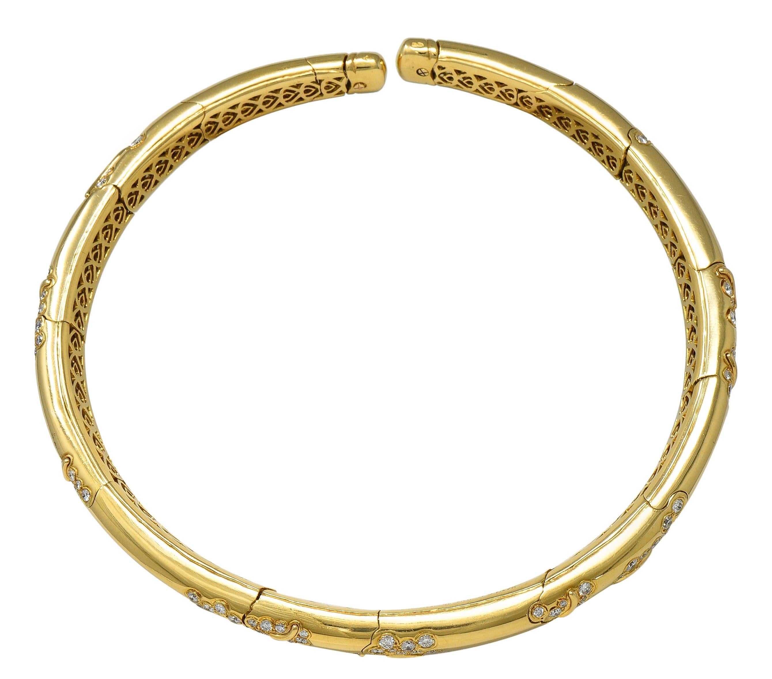 Marina B. 1986 Französisch 7,44 CTW Diamant 18K Gold Vintage Écume Halskette Neklace (Brillantschliff) im Angebot