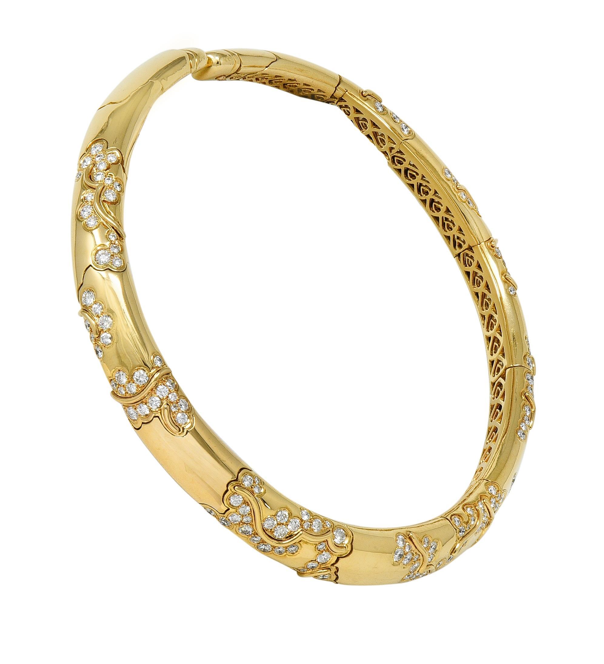 Marina B. 1986 Französisch 7,44 CTW Diamant 18K Gold Vintage Écume Halskette Neklace im Zustand „Hervorragend“ im Angebot in Philadelphia, PA