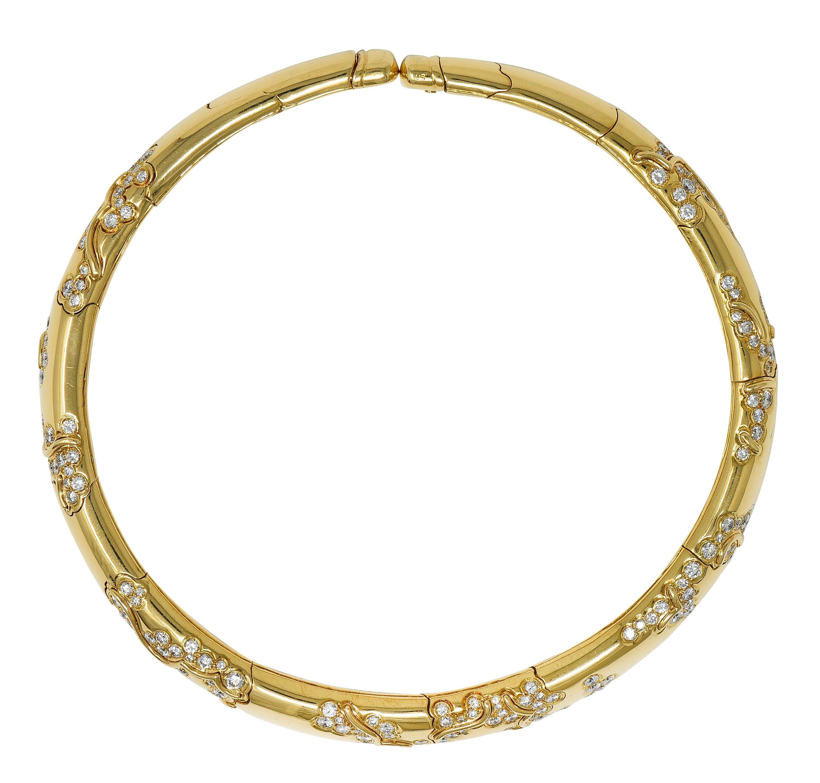Marina B. 1986 Französisch 7,44 CTW Diamant 18K Gold Vintage Écume Halskette Neklace im Angebot 2