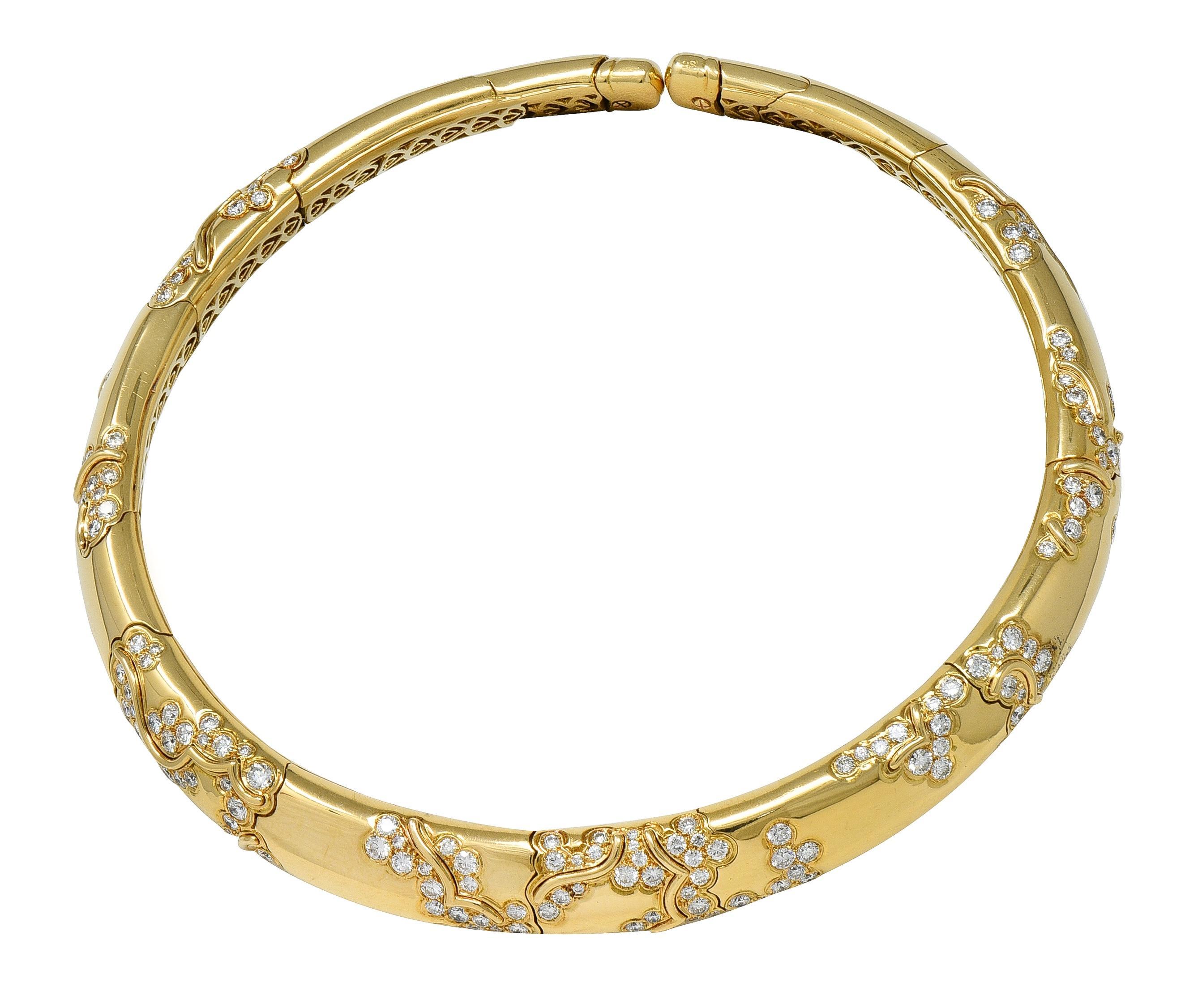 Marina B. 1986 French 7.44 CTW Diamond 18K Gold Vintage Écume Choker Neklace
