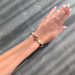 Marina B. Pulsera de cuentas de cardán de oro amarillo de 18 quilates con citrino y amatista del año 2000