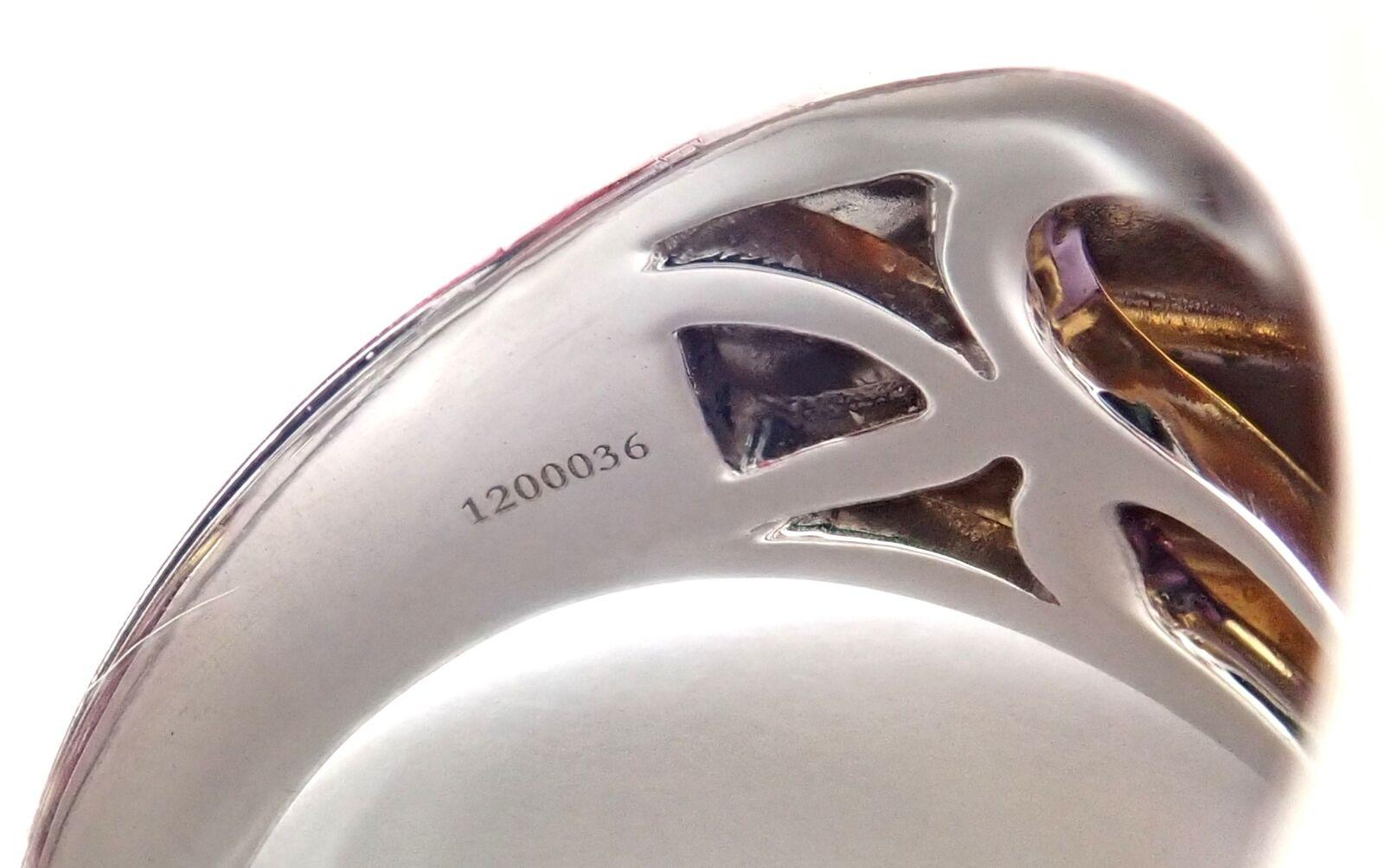 Marina B Amethyst Citrine Large Yellow and White Gold Ring 1