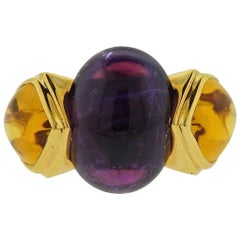 Marina B Amethyst Peridot Citrine Gold Ring
