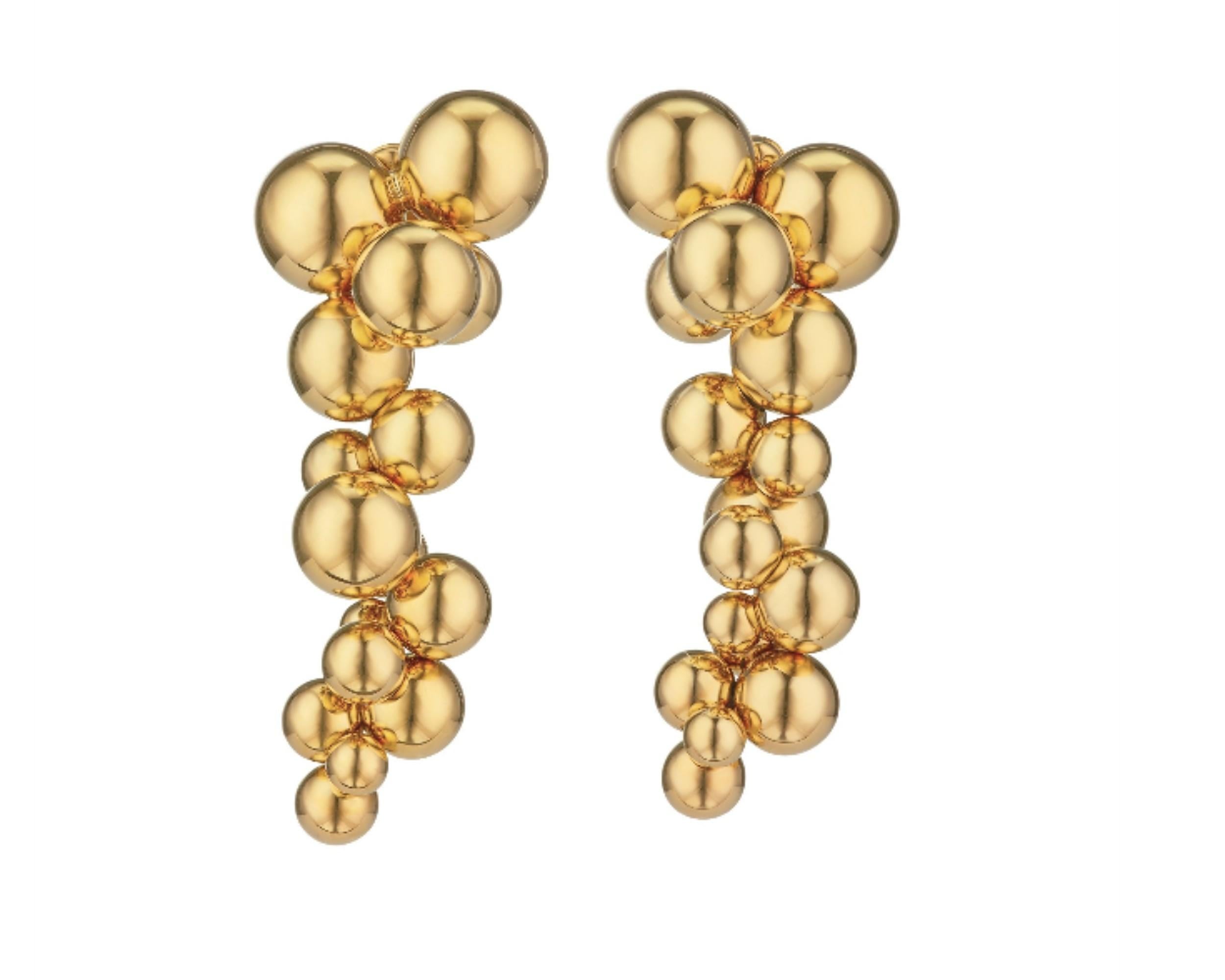 Marina B 'Atomo' 18k Yellow Gold Drop Earrings In Excellent Condition In New York, NY