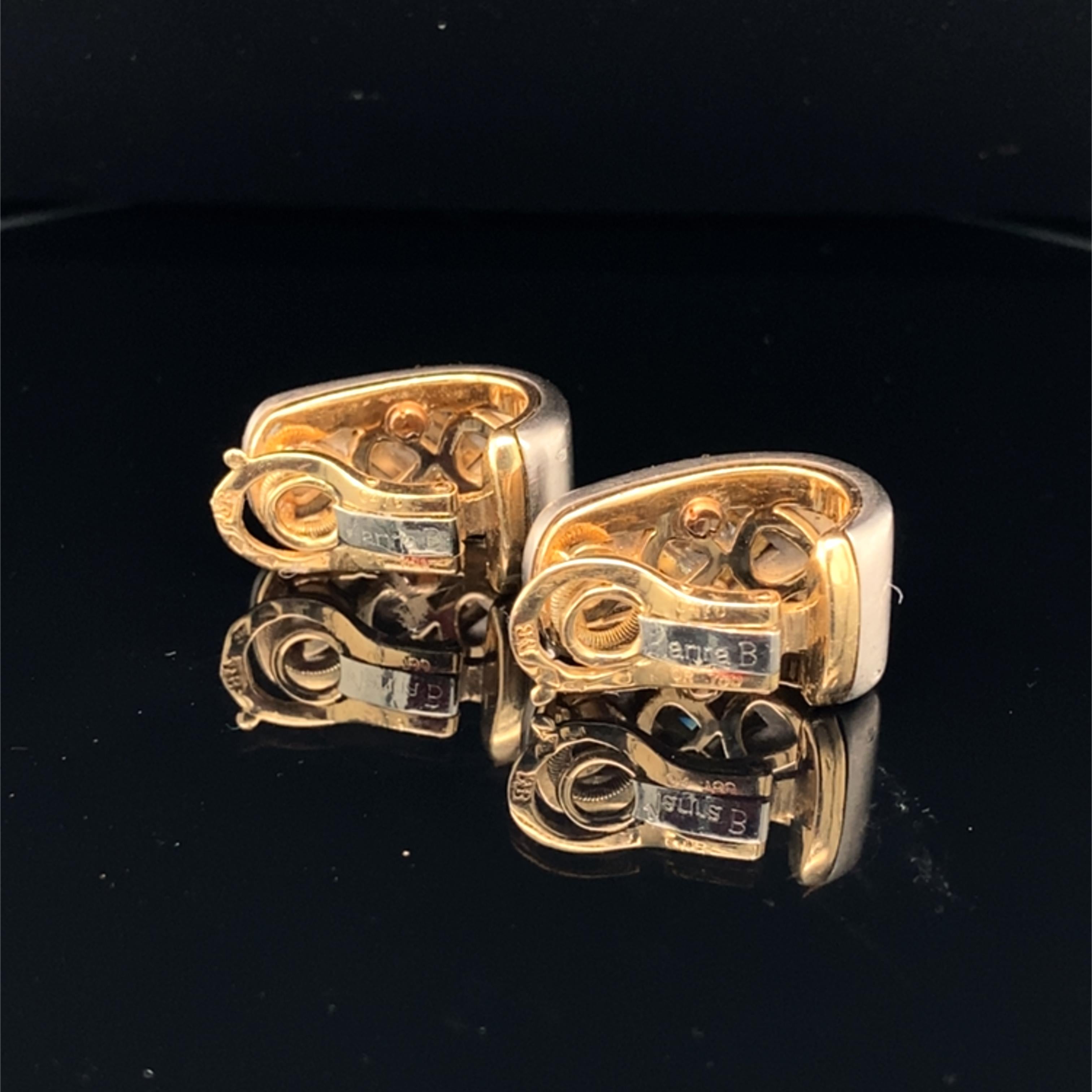 Marina B Bi-Colour 18K Gold and Diamond Ear Clips In Good Condition For Sale In Idar-Oberstein, DE