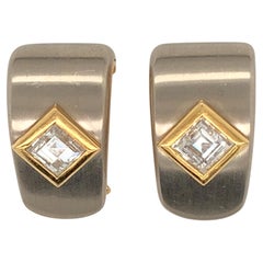 Marina B Clips d'oreilles bicolores en or 18 carats et diamants