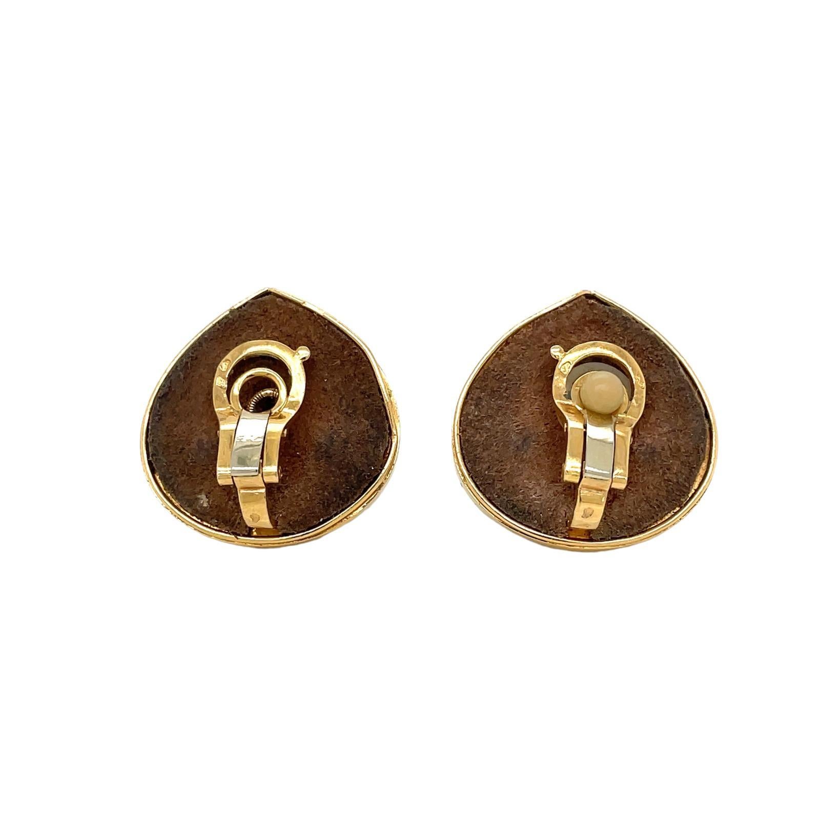Marina B black Mother-of-pearl Gold  Earrings In Excellent Condition In Napoli, NA