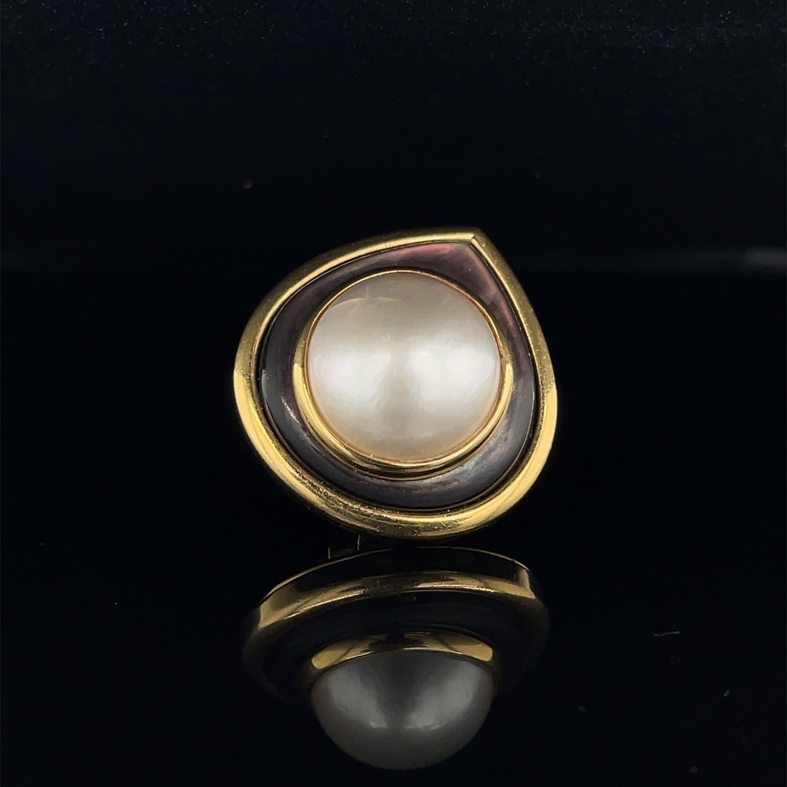 Marina B black Mother-of-pearl Gold  Earrings 2