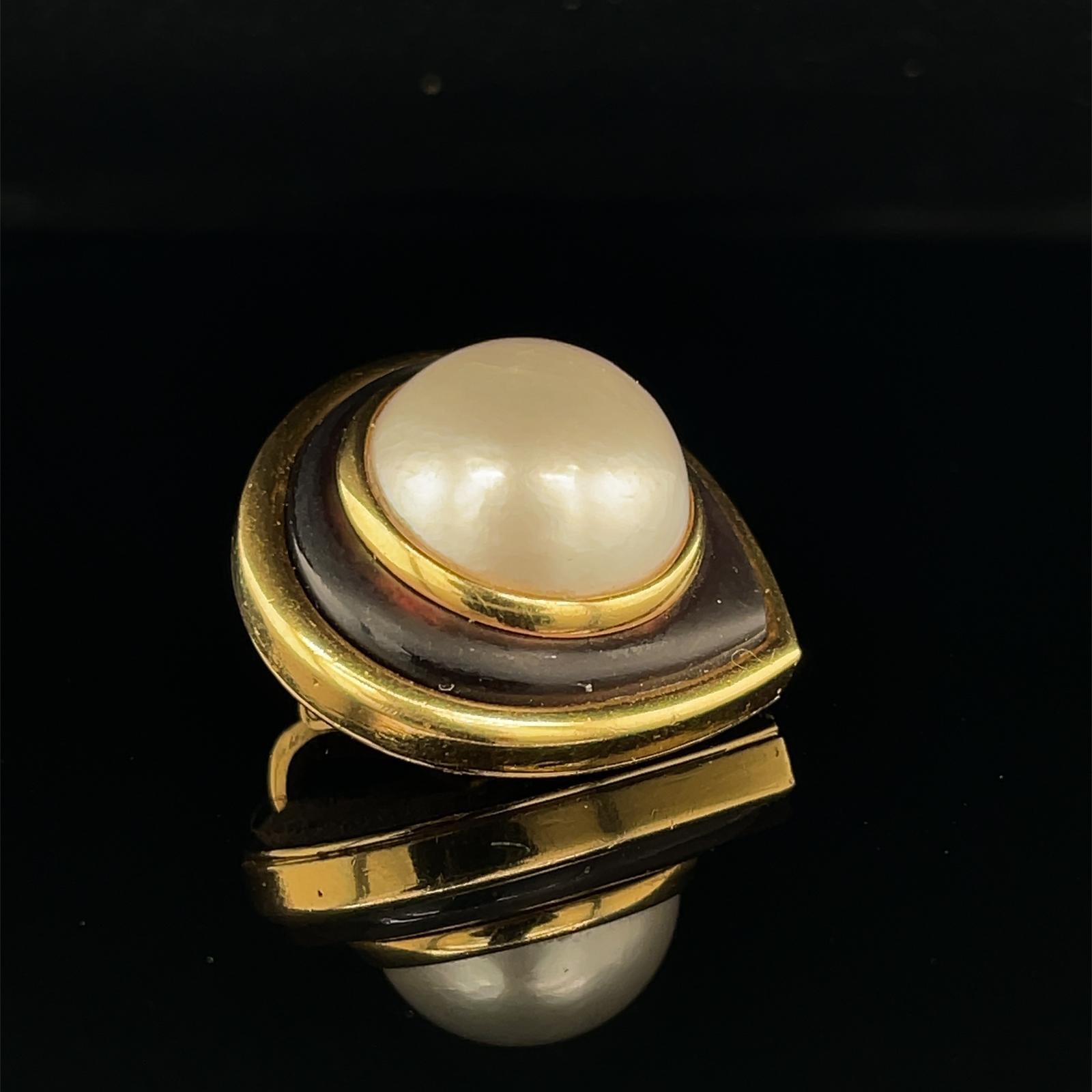 Marina B black Mother-of-pearl Gold  Earrings 3
