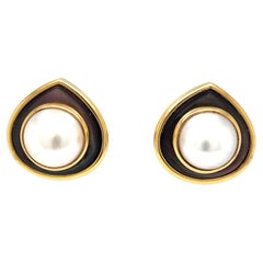 Marina B nero Madreperla Oro. Orecchini
