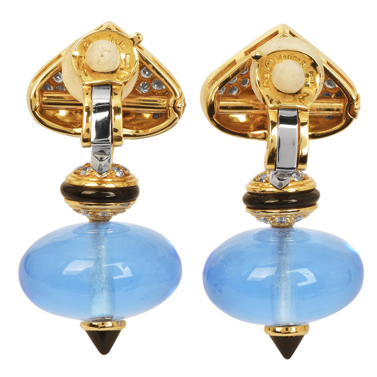 Pendientes colgantes Marina B Turmalinas azules 