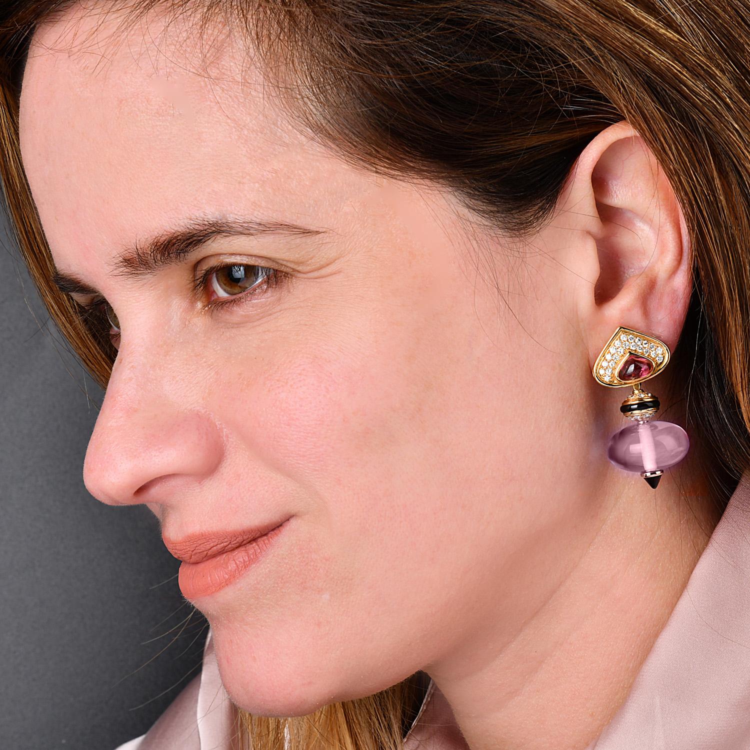 De las mujeres Pendientes colgantes Marina B Turmalinas azules 