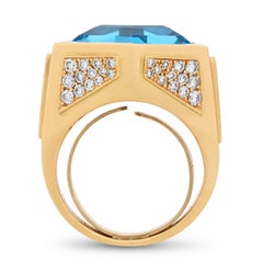 Marina B Blue Topaz Ring, 17.00 Carats