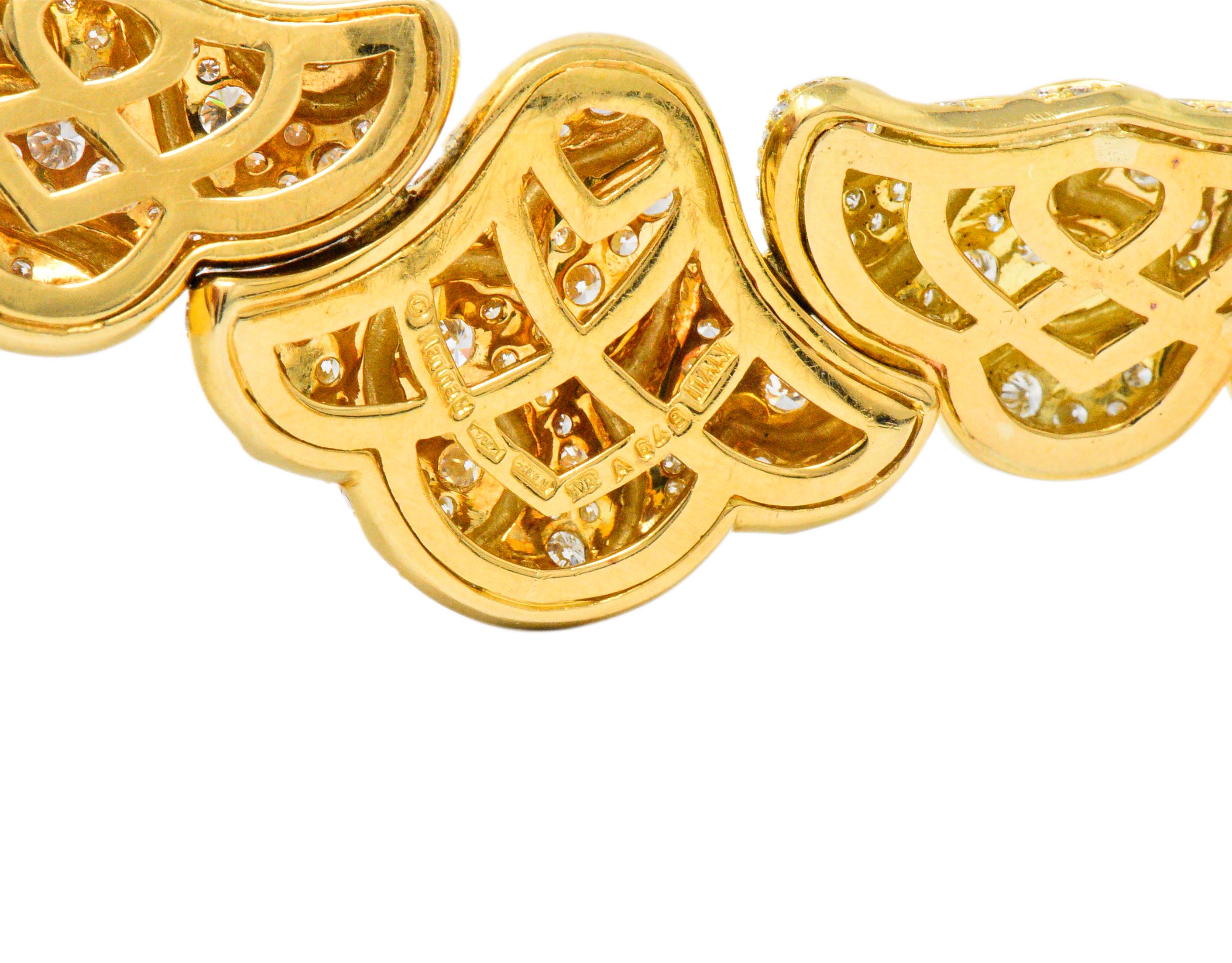 Women's or Men's Marina B. 'Bulgari' 17.00 Carat Diamond 18 Karat Gold Necklace