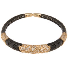 Marina B ‘Bulgari’ 18k Black Gold and Diamond Choker Necklace Onda