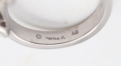 MARINA B. "Bvlgari" Milano Band Ring In 18Kt White Gold With VS Diamonds