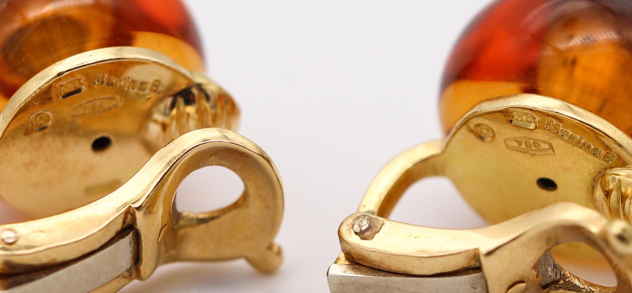 MARINA B. Bvlgari Milano Paar Kardan Clips-On Ohrringe in 18Kt Gelbgold im Zustand „Hervorragend“ im Angebot in Miami, FL