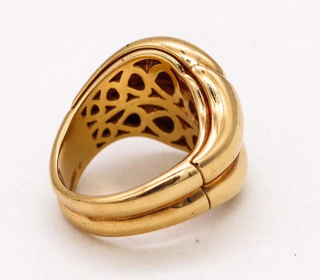 Contemporary Marina B. Bvlgari Milano Swirls Doppio Ring in Solid 18Kt Yellow Gold