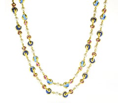Marina B,  Cardan Blue and Pink Russian Quartz Necklace