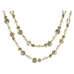 Marina B. Halskette „Cardan“ aus Mondstein, Amethyst und Perle