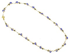 Collana di Marina B. Cardan, 32 pollici, calcedonio, perle e onice.