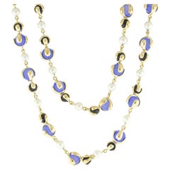 Marina B Cardan Necklace, 32 inches, Chalcedony Pearl and Onyx