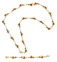 Marina B Cardan Necklace Carnelian, Onyx and Pearl