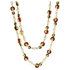 Marina B Cardan Necklace Carnelian, Onyx and Pearl