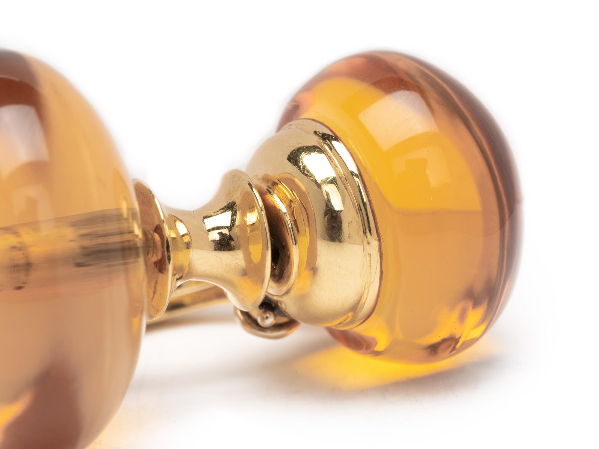 Orecchino vintage con perline di Citrino di Marina B., firmato e numerato.