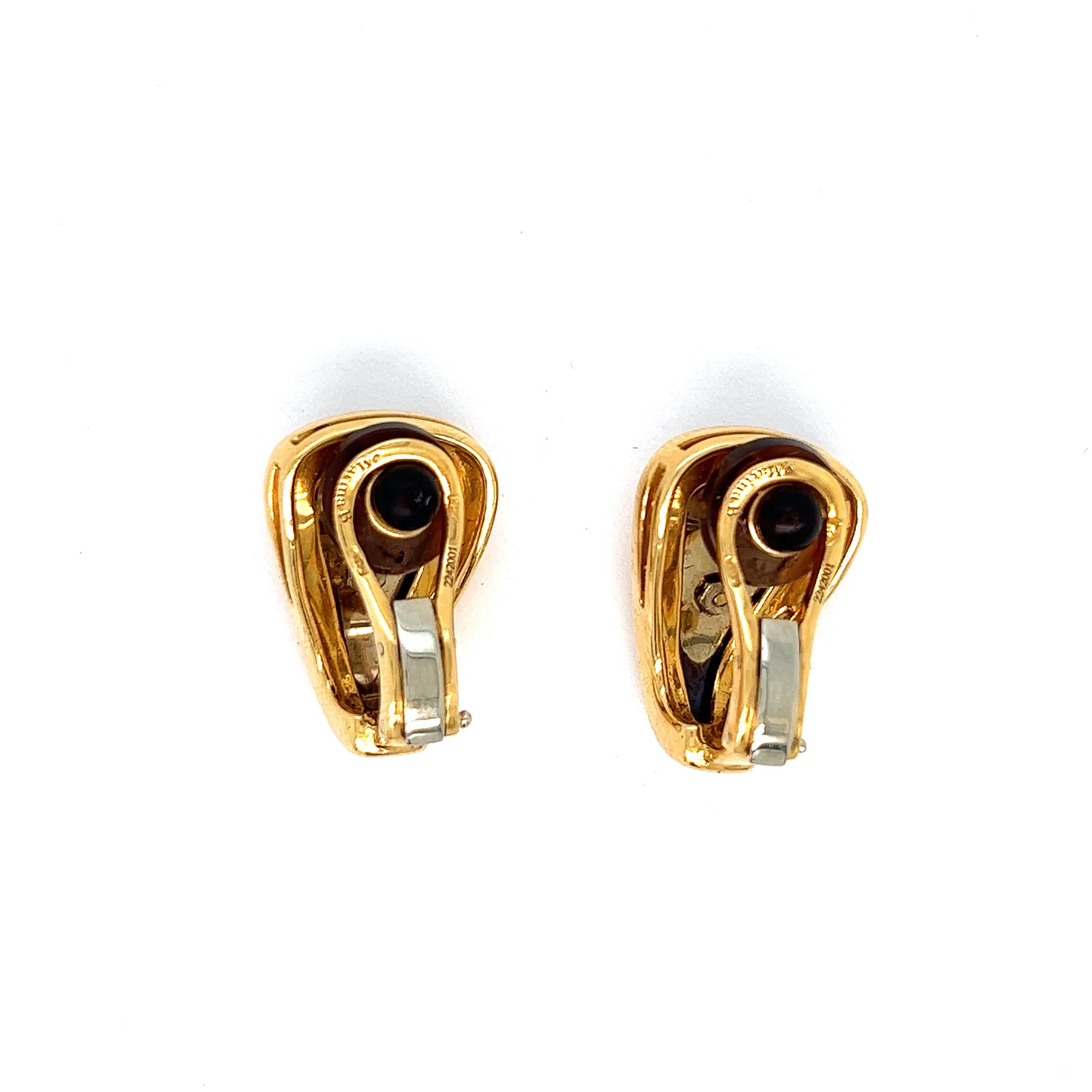 Women's Marina B Citrine Gold Ear Clips For Sale